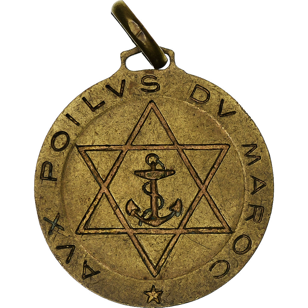 France, Medal, Aux Poilus du Maroc, n.d., Brass, AU(50-53)