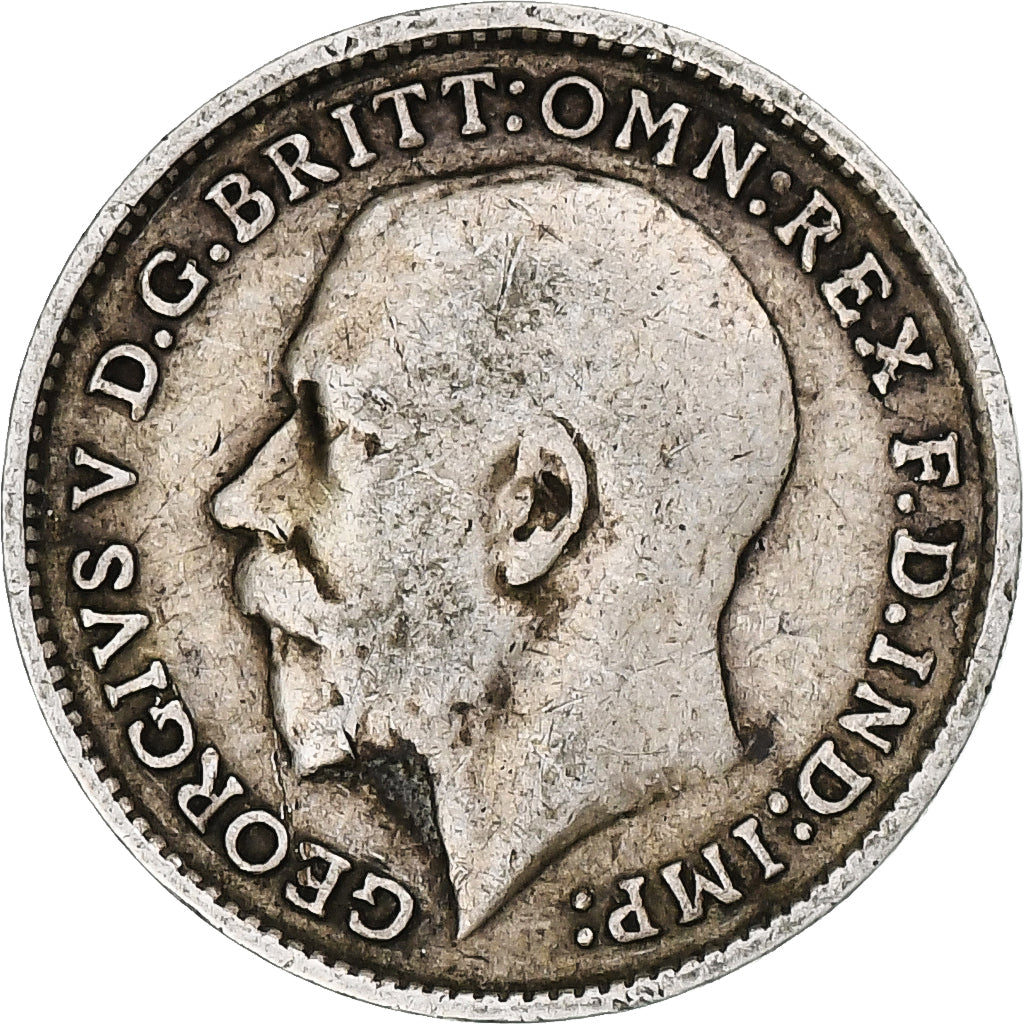 Wielka Brytania, George V, 3 Pence, 1913, London, Srebro, VF(30-35), KM:813