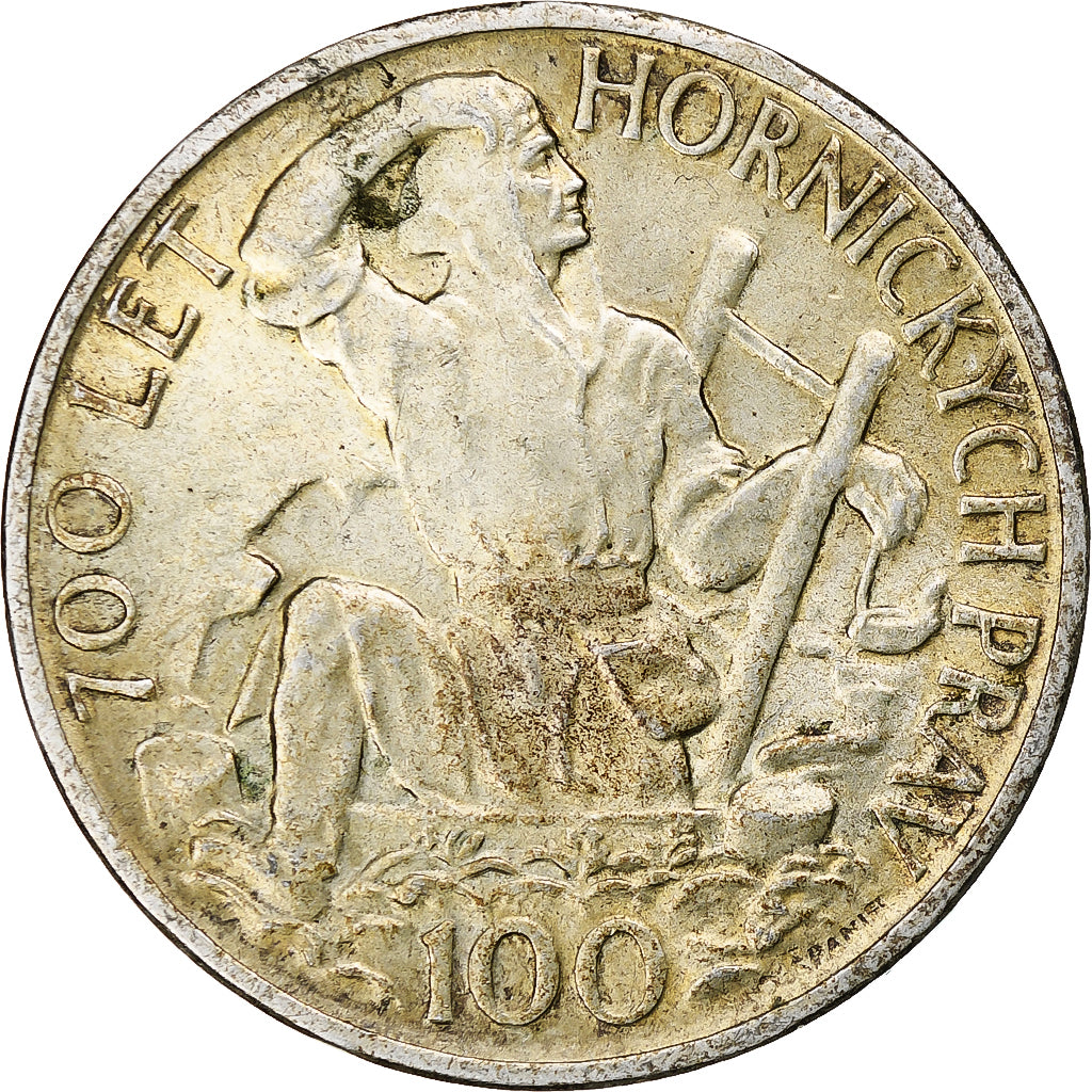 Czechoslovakia, 100 Korun, 1949, Silver, AU(50-53), KM:29