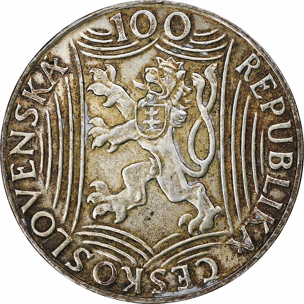 Czechoslovakia, Josef V. Stalin, 100 Korun, 1949, Silver, AU(50-53), KM:30