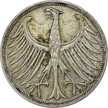 GERMANY - FEDERAL REPUBLIC, 5 Mark, 1951, Hamburg, Silver, AU(50-53), KM:112.1