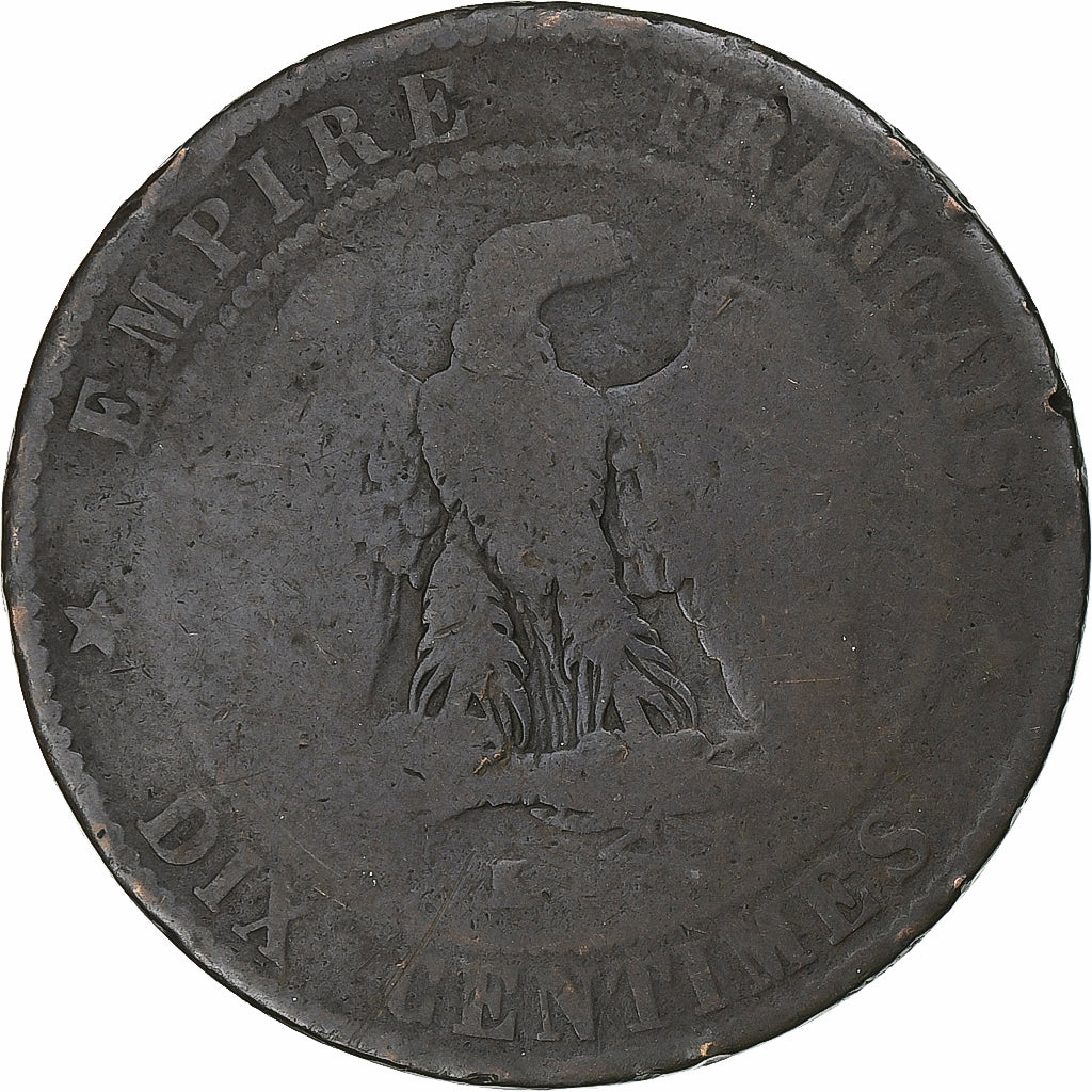 France, 10 Centimes, Napoléon III, Guerre de 1870, Satirique, Uncertain date
