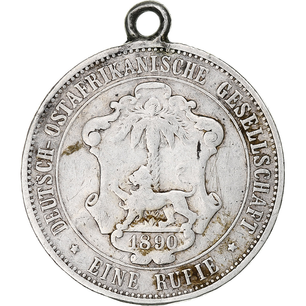 AFRICA ORIENTALE TEDESCA, Wihelm II, Rupie, 1890, Argento, MB+, KM:2