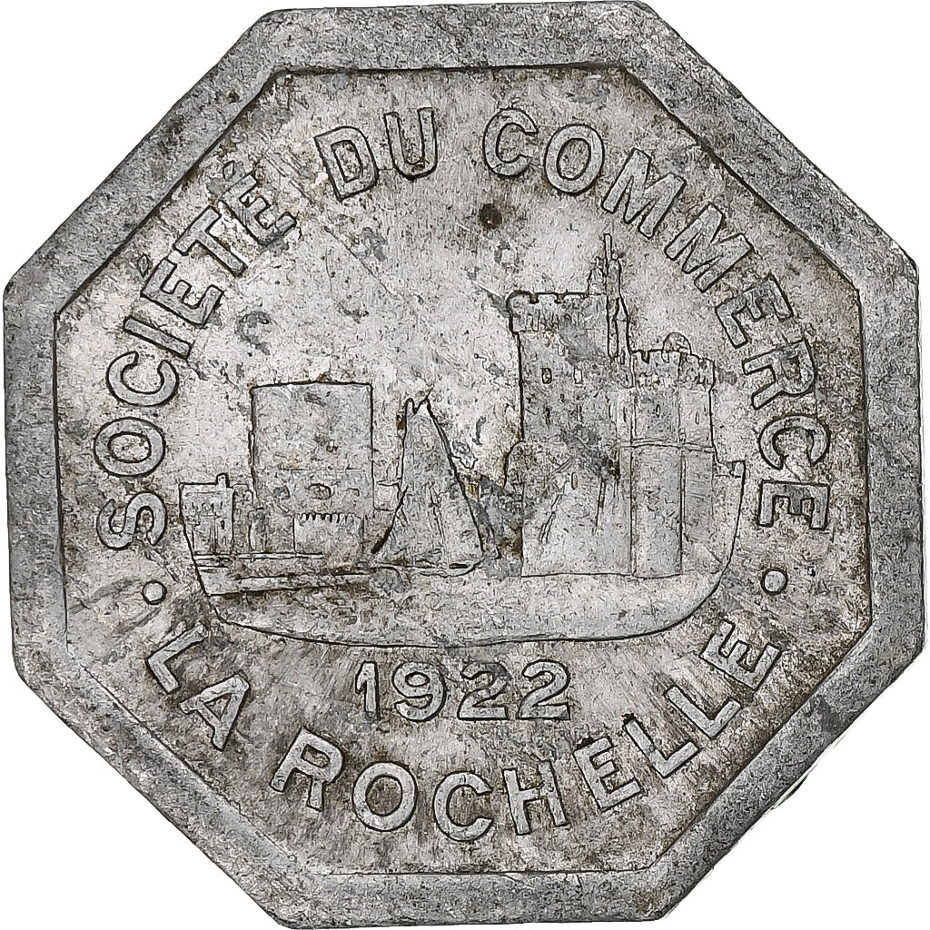 France, Société du Commerce - La Rochelle, 25 Centimes, 1922, TTB+, Aluminium