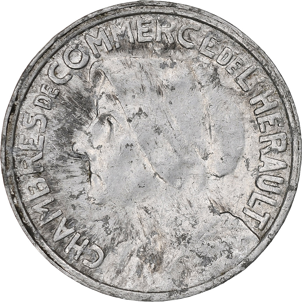 France, Chambre de commerce de l'Hérault, 25 Centimes, 1920-1924, TTB