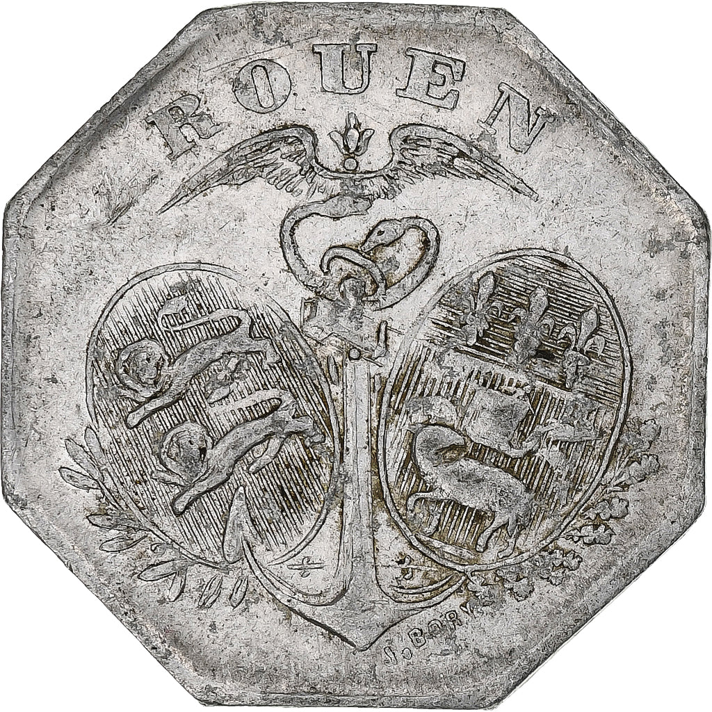 Frankrijk, Chambre de commerce de Rouen, 10 Centimes, 1918, ZF, Aluminium