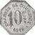 França, Chambre de commerce de Rouen, 10 Centimes, 1918, EF(40-45), Alumínio