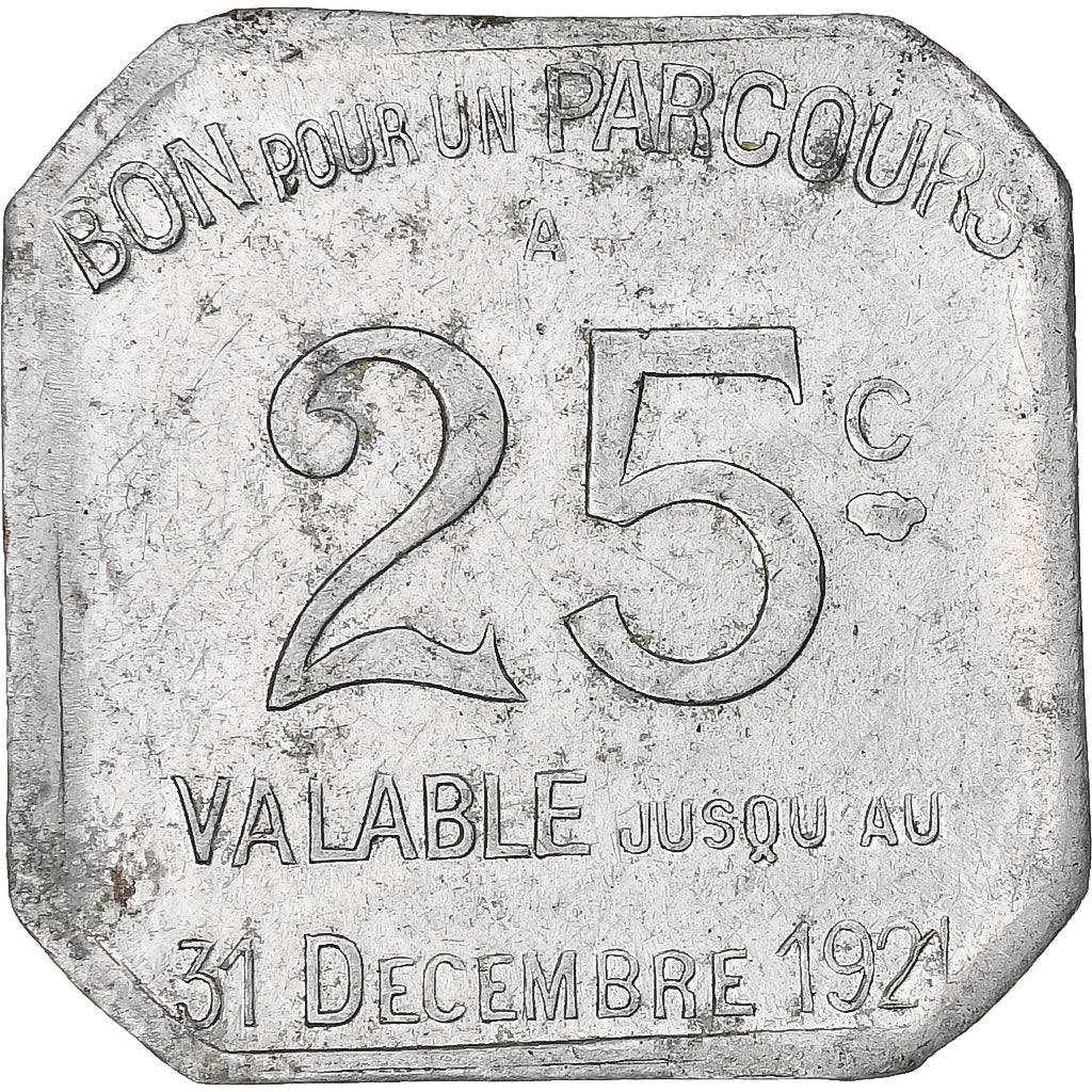 Frankrijk, Transport en commun, région parisienne, 25 Centimes, 1921, ZF