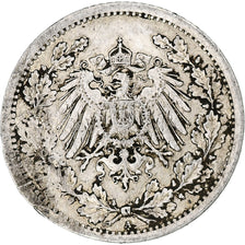 Allemagne, Wilhelm II, 1/2 Mark, 1915, Berlin, Argent, TTB, KM:17