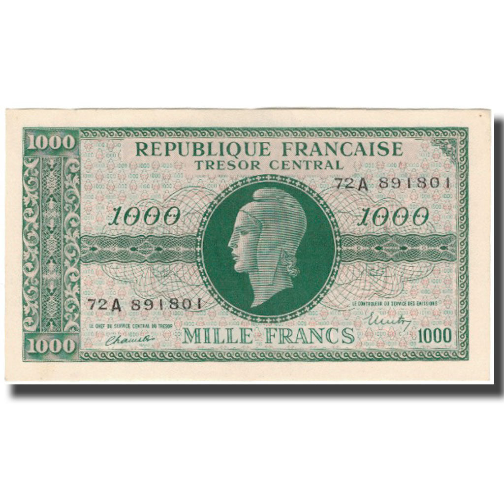 Francia, 1000 Francs, Marianne, 1945, EBC, Fayette:VF 12.1, KM:107
