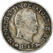 Italy, Napoleon I, 10 Soldi, 1814, Milan, Silver, VF(20-25), Gadoury:IT21