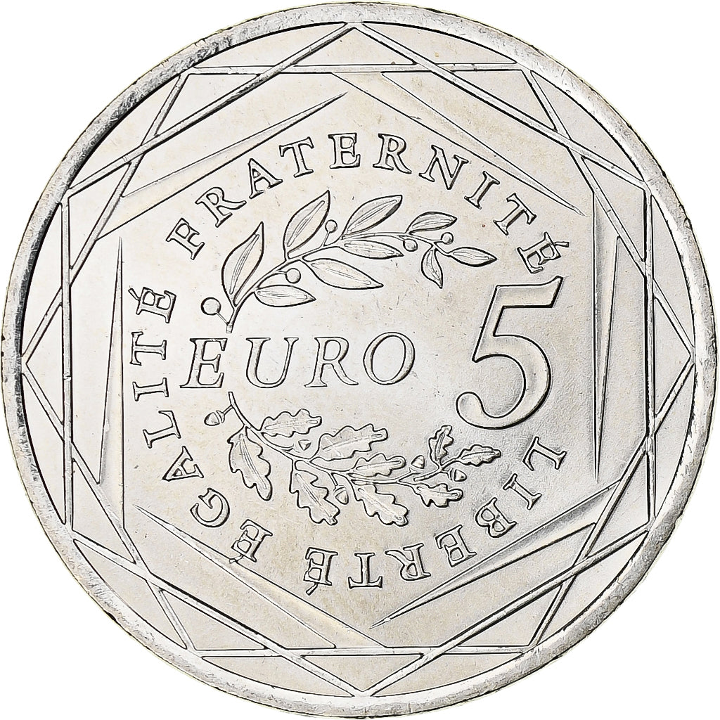 France, 5 Euro, Semeuse, 2008, MDP, Silver, MS(63)