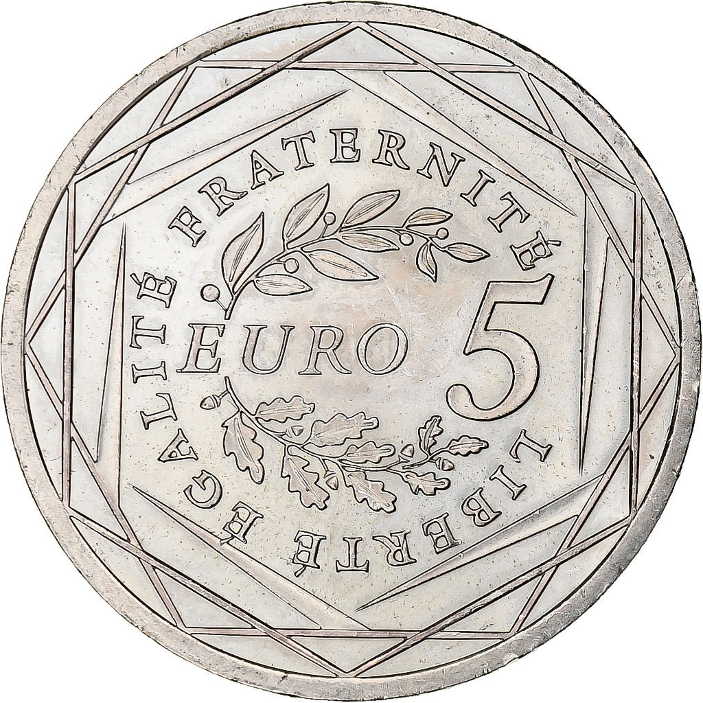France, 5 Euro, Semeuse, 2008, MDP, Silver, MS(63)