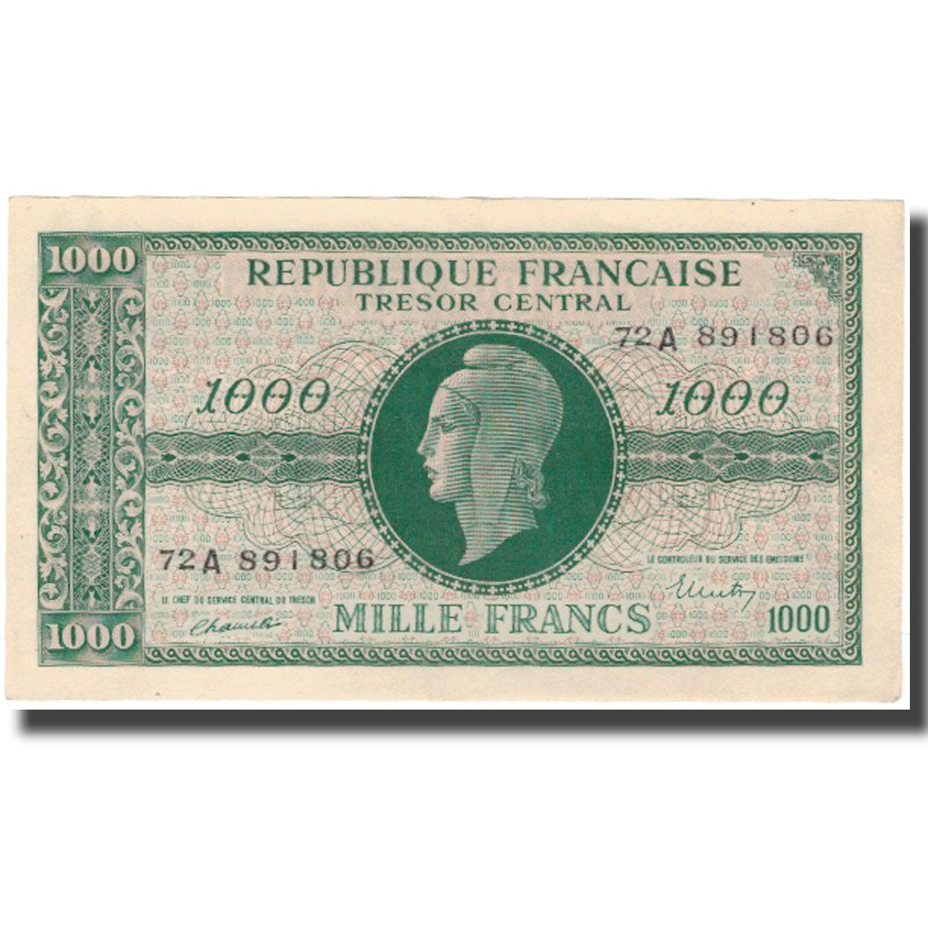 Francia, 1000 Francs, Marianne, 1945, MBC+, Fayette:VF 12.1, KM:107