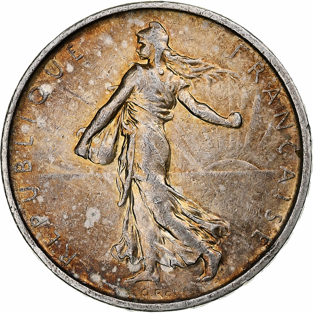 Frankrijk, 5 Francs, Semeuse, 1964, Paris, Zilver, ZF+, Gadoury:770