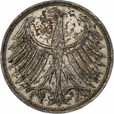 République fédérale allemande, 5 Mark, 1965, Stuttgart, Argent, TTB+