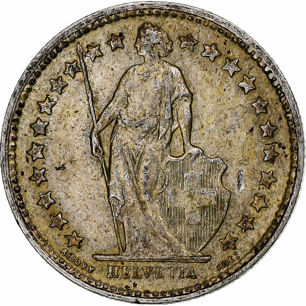 Schweiz, 1/2 Franc, Helvetia, 1958, Bern, Silber, SS+, KM:23
