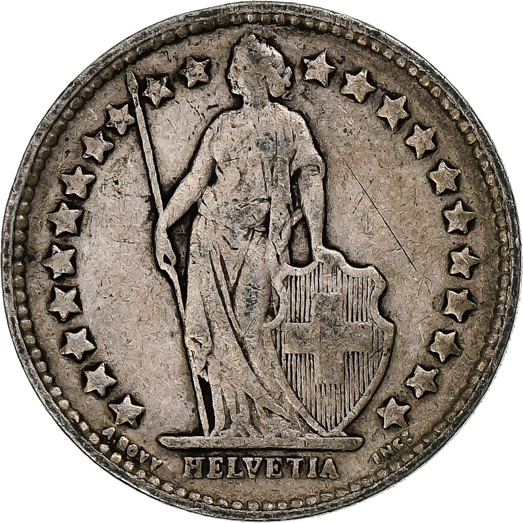 Switzerland, 1/2 Franc, Helvetia, 1916, Bern, Silver, EF(40-45), KM:23