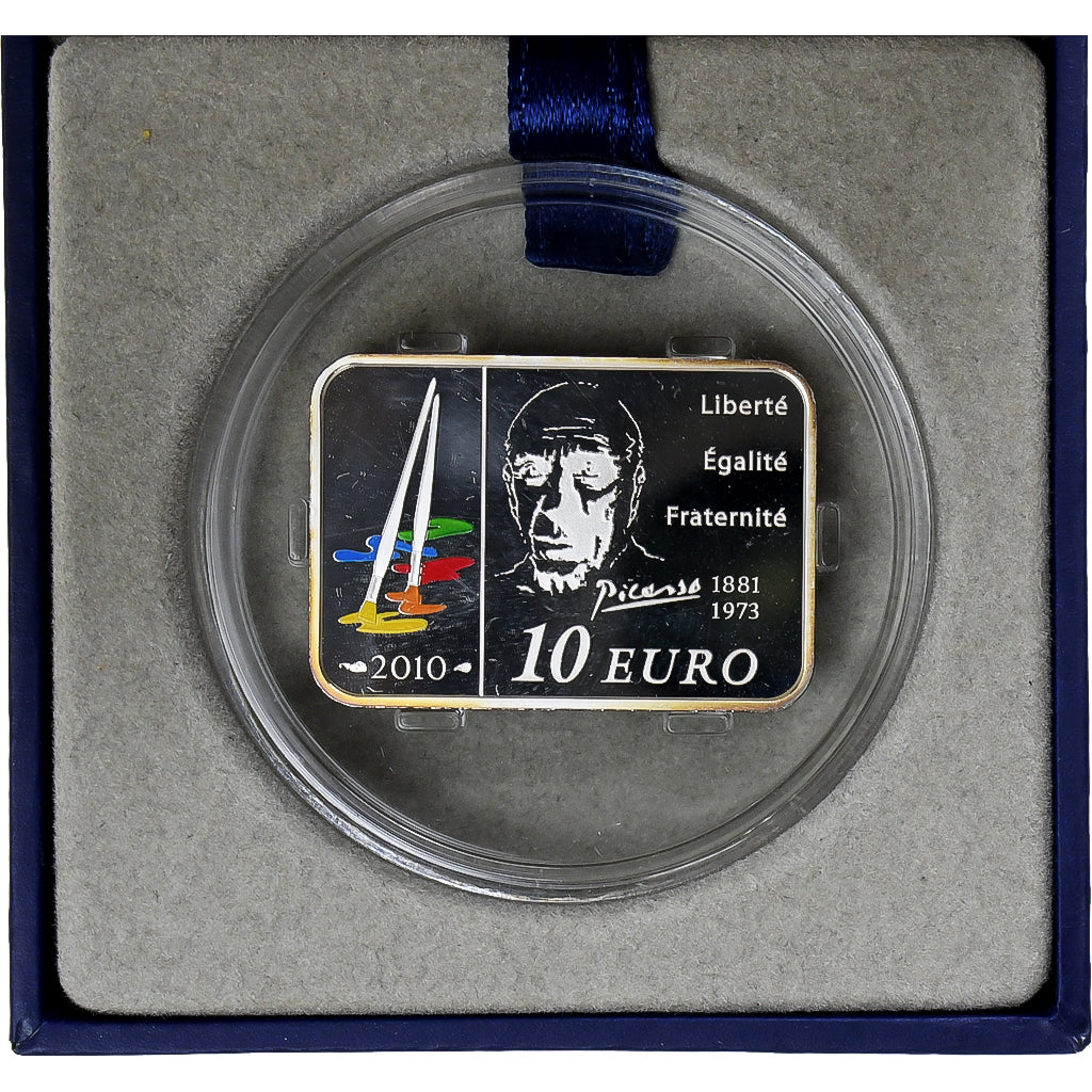 Francja, 10 Euro, Pablo Picasso, Proof, 2010, MDP, Srebro, MS(65-70)