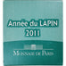 France, 5 Euro, Année du Lapin, BU, 2011, MDP, Silver, MS(65-70)