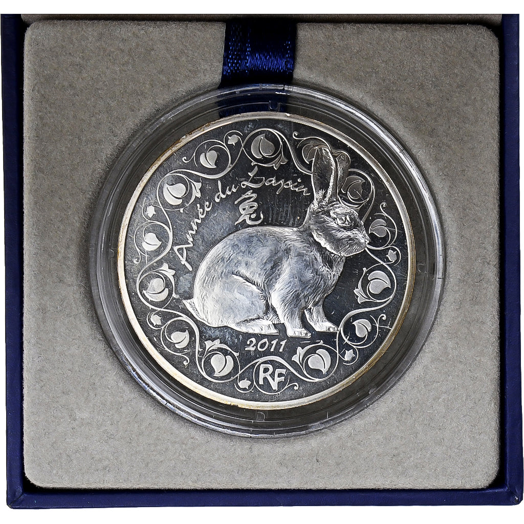 France, 5 Euro, Année du Lapin, BU, 2011, MDP, Silver, MS(65-70)