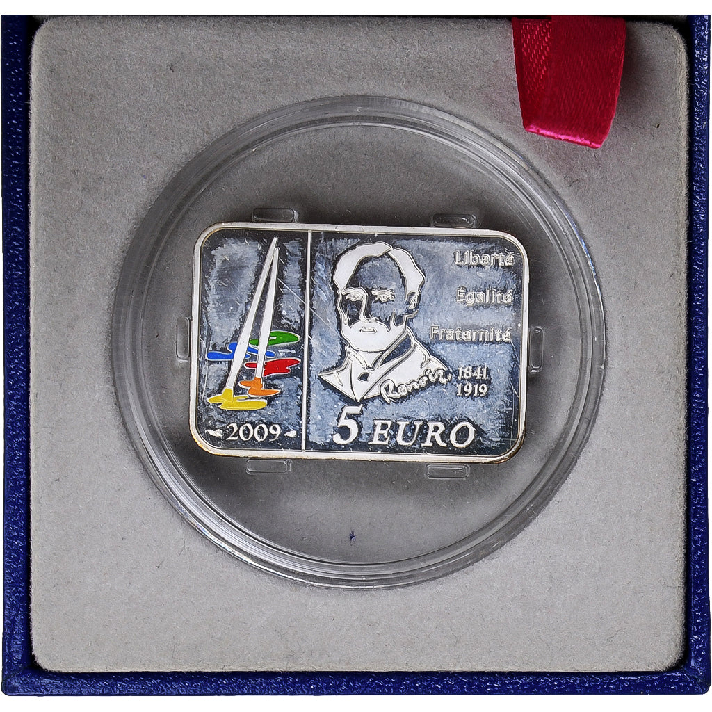 França, 5 Euro, Auguste Renoir, Proof, 2009, MDP, Prata, MS(65-70)