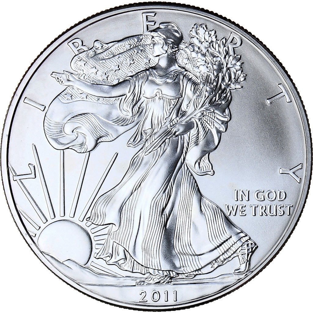 Francia, 1 Dollar, 1 Oz, Silver Eagle, 2011, Philadelphia, Argento, FDC