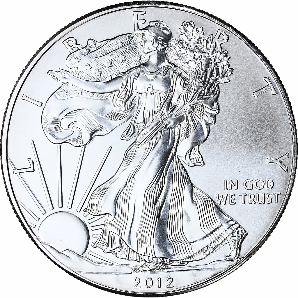 Estados Unidos, 1 Dollar, 1 Oz, Silver Eagle, 2012, Philadelphia, Plata, FDC