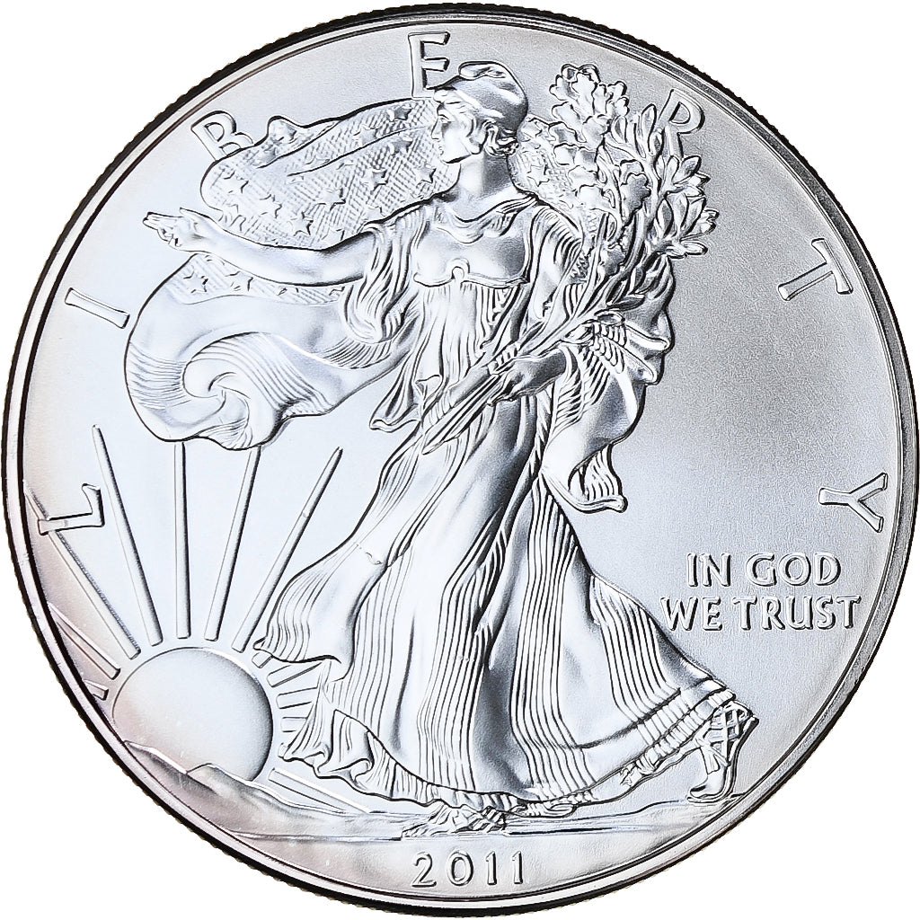 USA, 1 Dollar, 1 Oz, Silver Eagle, 2011, Philadelphia, Srebro, MS(65-70)