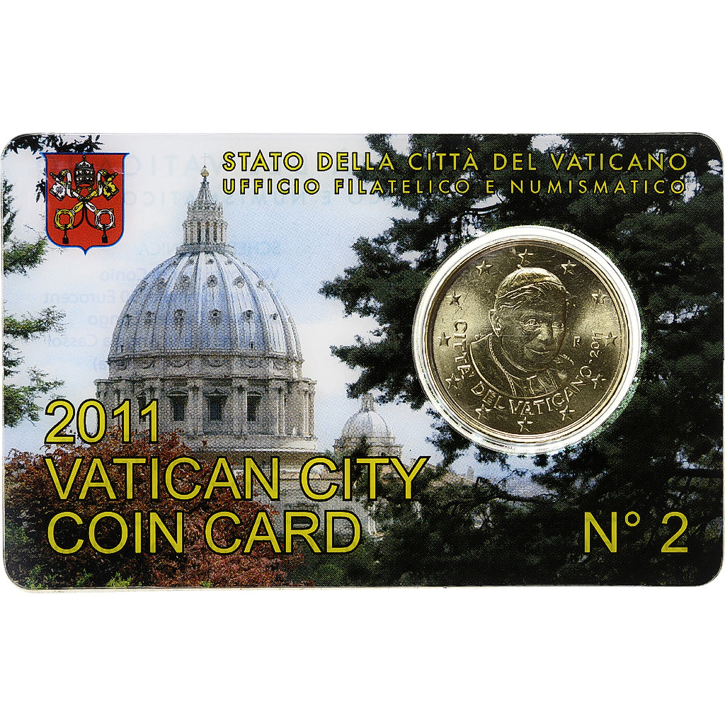 Watykan, 50 Euro Cent, Pape Benoit XVI, Coin card.FDC, 2011, Rome, Nordic gold