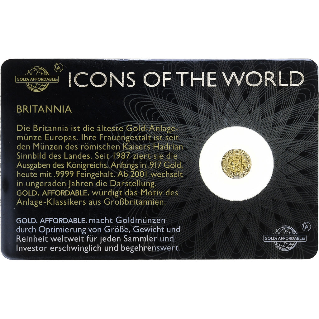 Rwanda, 10 francs rwandais, 1/200 Oz, Britannia, 2015, Gold, MS(65-70)