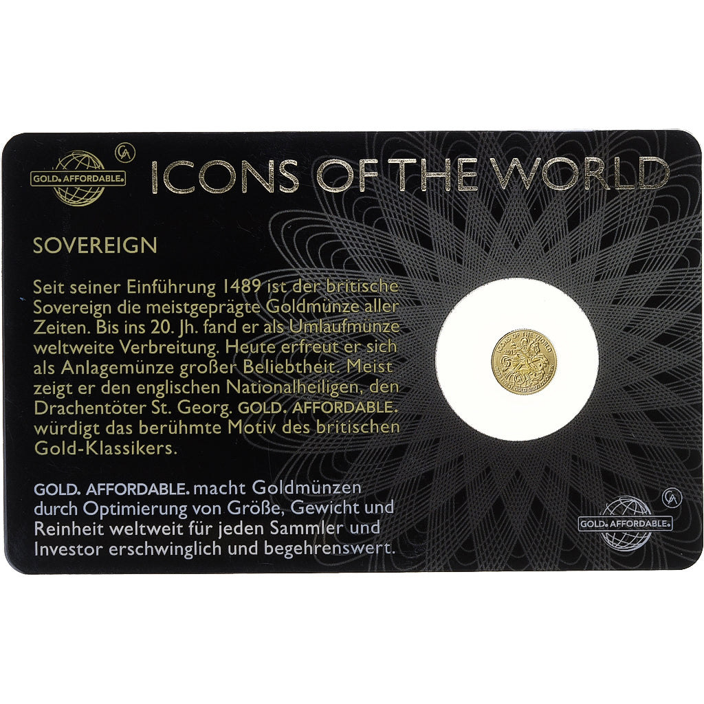 Ruanda, 10 francs rwandais, 1/200 Oz, Sovereign, 2015, Gold, STGL