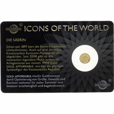 Ruanda, 10 francs rwandais, 1/200 Oz, Die Säerin, 2015, Oro, FDC
