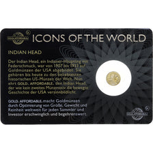 Ruanda, 10 francs rwandais, 1/200 Oz, Indian Head, 2015, Oro, FDC