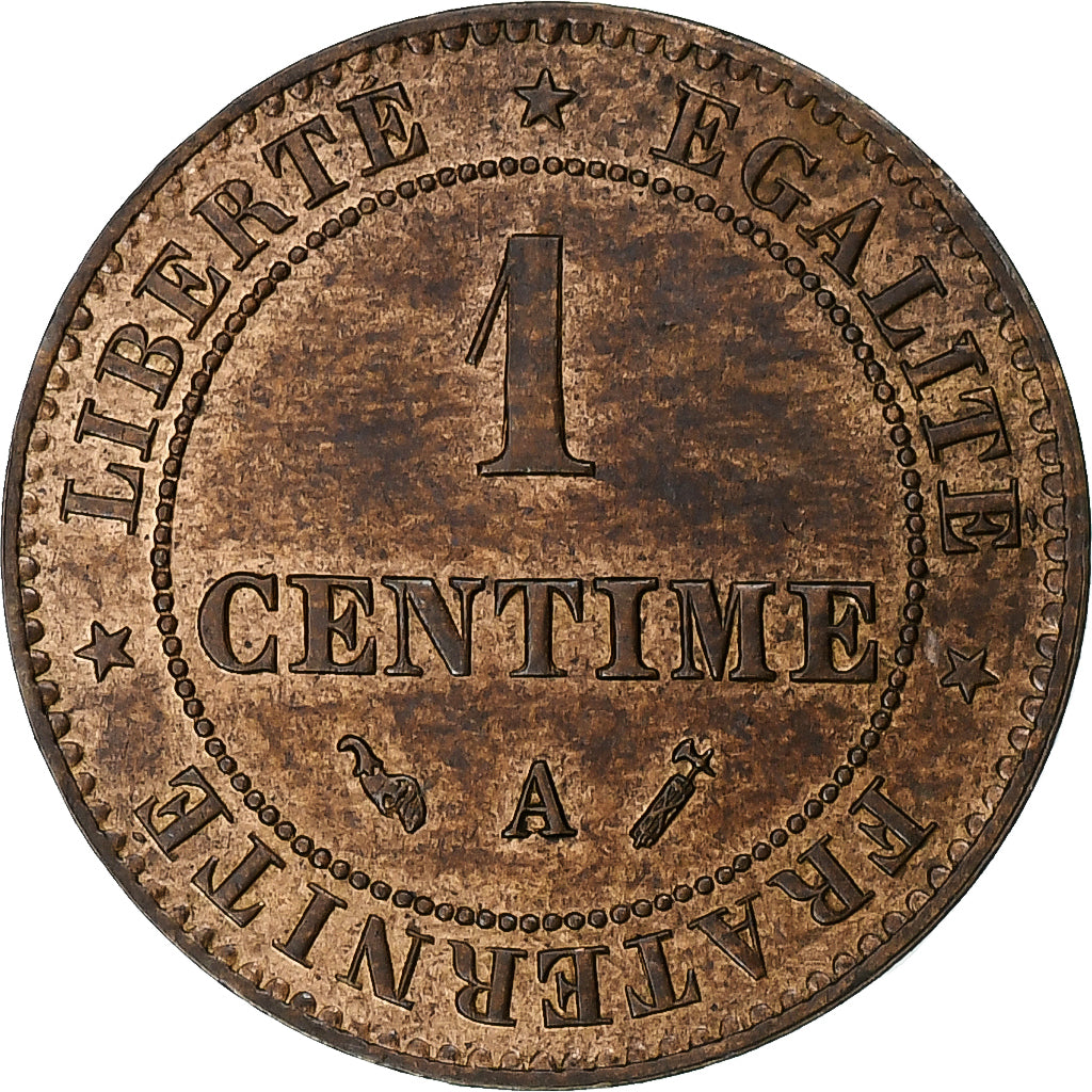 France, 1 Centime, Cérès, 1896, Paris, Bronze, AU(55-58), Gadoury:88