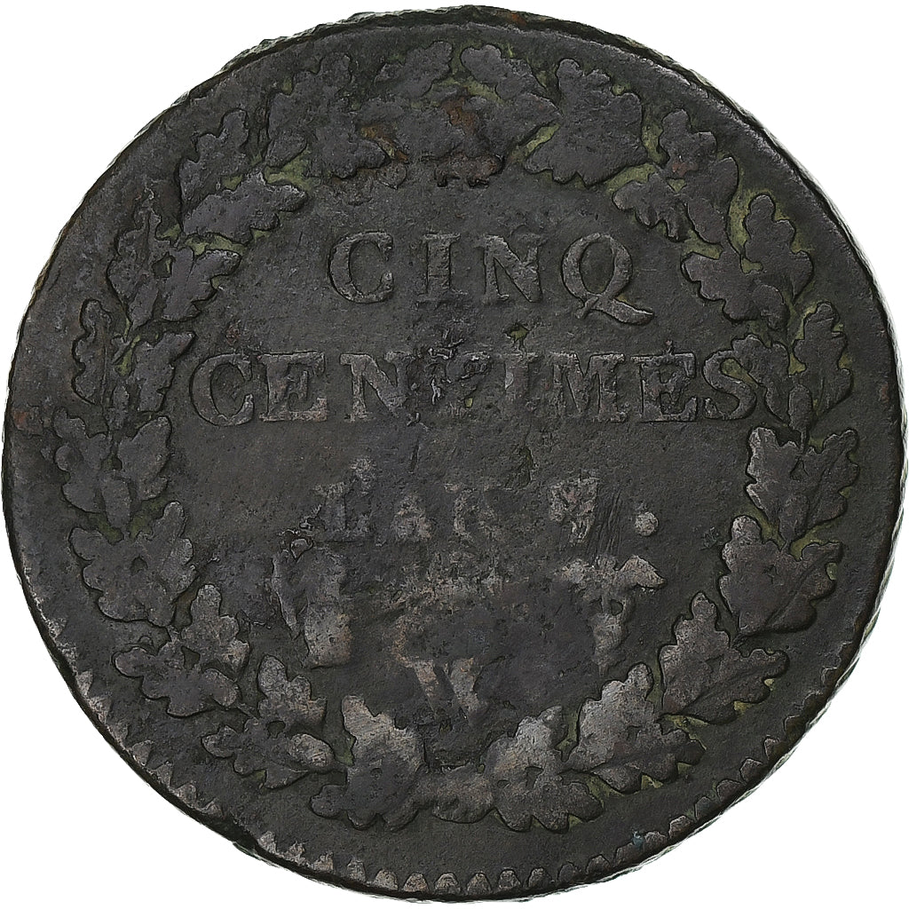 France, 5 Centimes, Dupré, AN 7, Lille, Copper, F(12-15), Gadoury:126