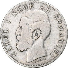 Rumänien, Carol I, 50 Bani, 1884, Bucharest, Silber, S, KM:21