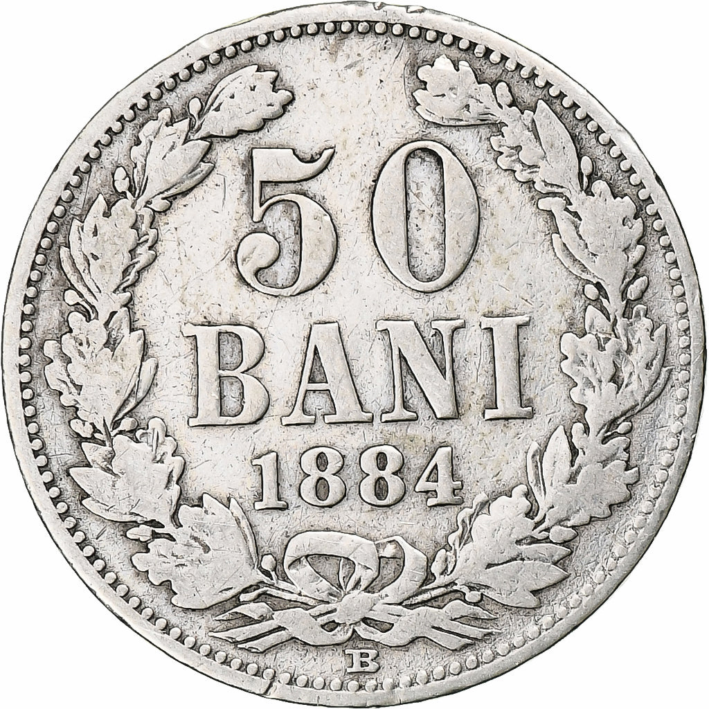 Rumänien, Carol I, 50 Bani, 1884, Bucharest, Silber, S, KM:21
