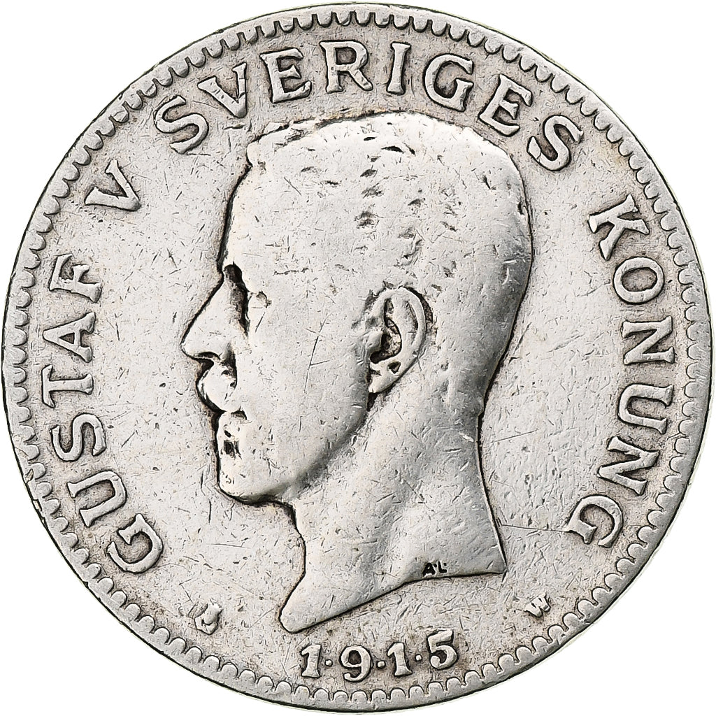 Schweden, Gustaf V, Krona, 1915, Silber, S+, KM:786.1
