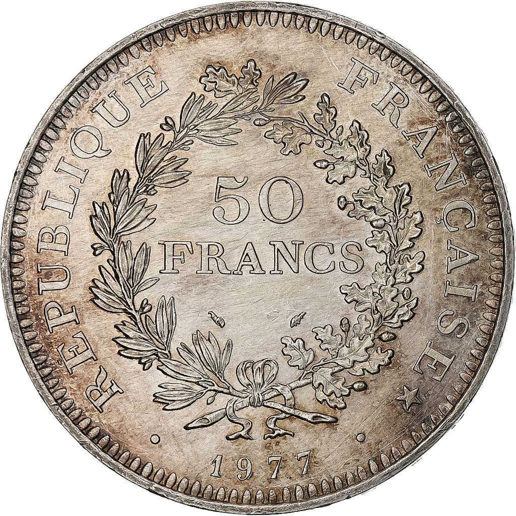 Frankreich, 50 Francs, Hercule, 1977, Paris, Silber, VZ