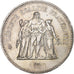 Francja, 50 Francs, Hercule, 1976, Paris, Srebro, AU(55-58)