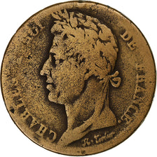 Französische Kolonien, Charles X, 10 Centimes, 1827, La Rochelle, Bronze, S