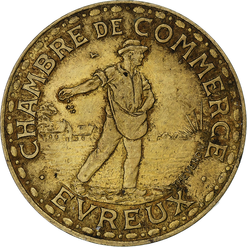 Frankrijk, Chambre de commerce d'Evreux, 1 Franc, 1922, ZF, Tin