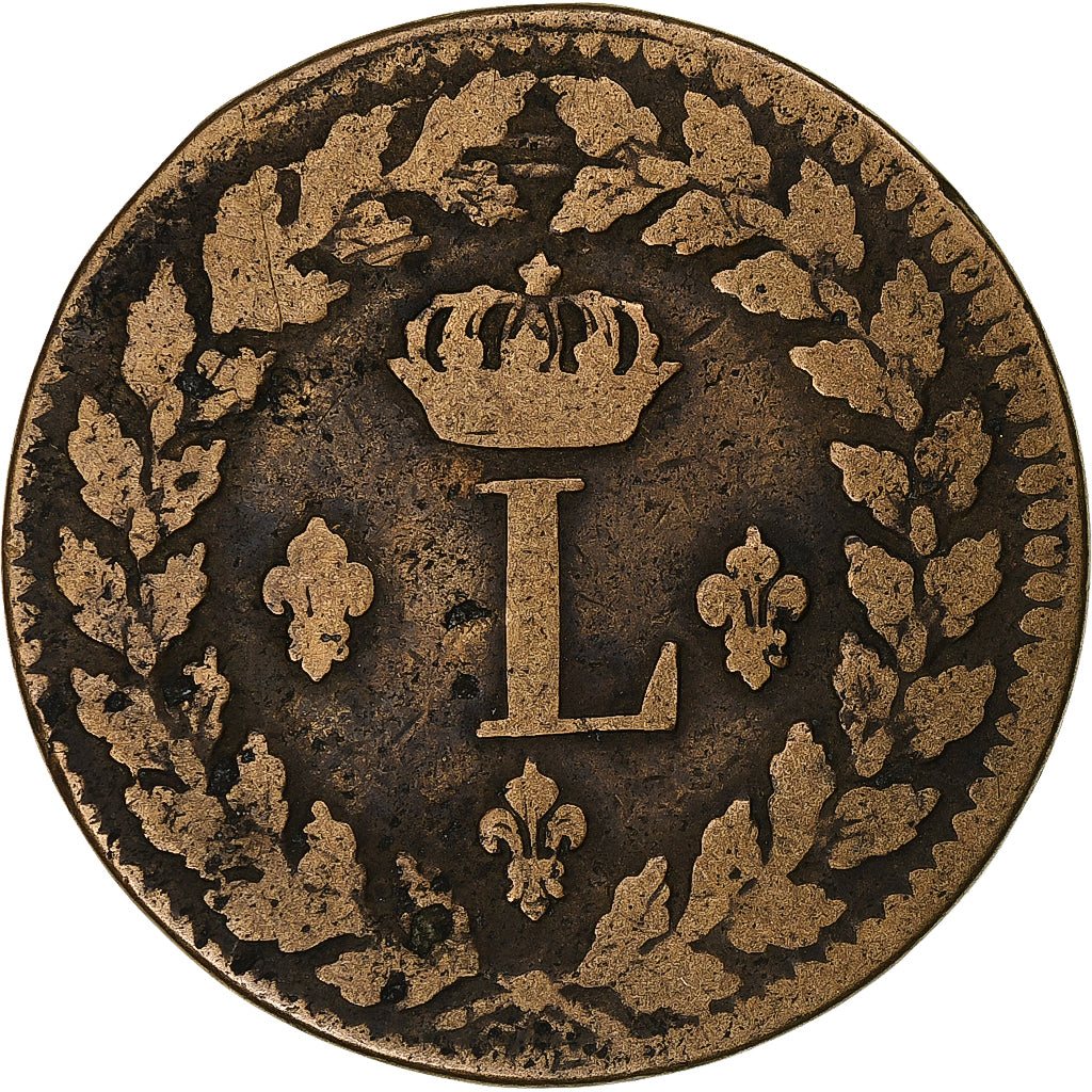 Frankreich, Louis XVIII, 1 Décime, 1815, Strasbourg, Bronze, S, Gadoury:196d