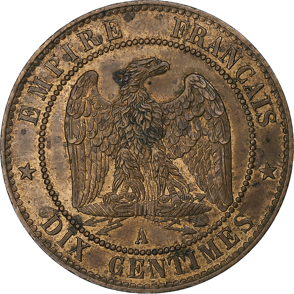 Frankreich, Napoleon III, 10 Centimes, 1862, Paris, Bronze, SS+, Gadoury:253