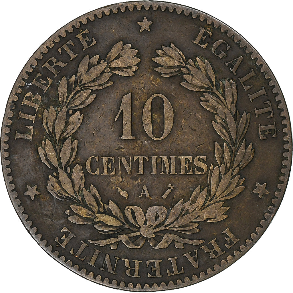 Frankreich, 10 Centimes, Cérès, 1888, Paris, Bronze, SS, Gadoury:265a
