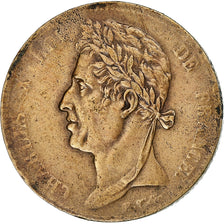 COLÓNIAS FRANCESAS, Charles X, 5 Centimes, 1827, La Rochelle, Bronze, AU(50-53)