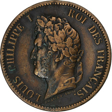 Colonie francesi, Louis - Philippe, 5 Centimes, 1844, Paris, Bronzo, BB