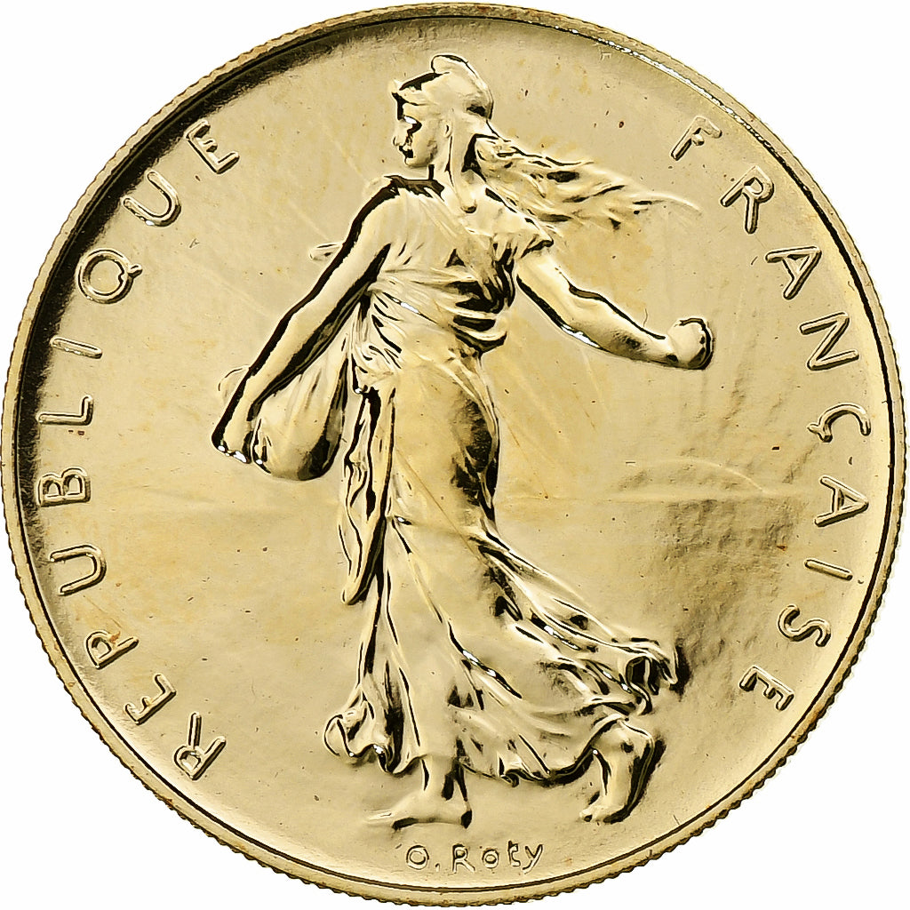 France, 1 Franc, Semeuse, 2001, Paris, BU, Gold, MS(65-70), Gadoury:474a