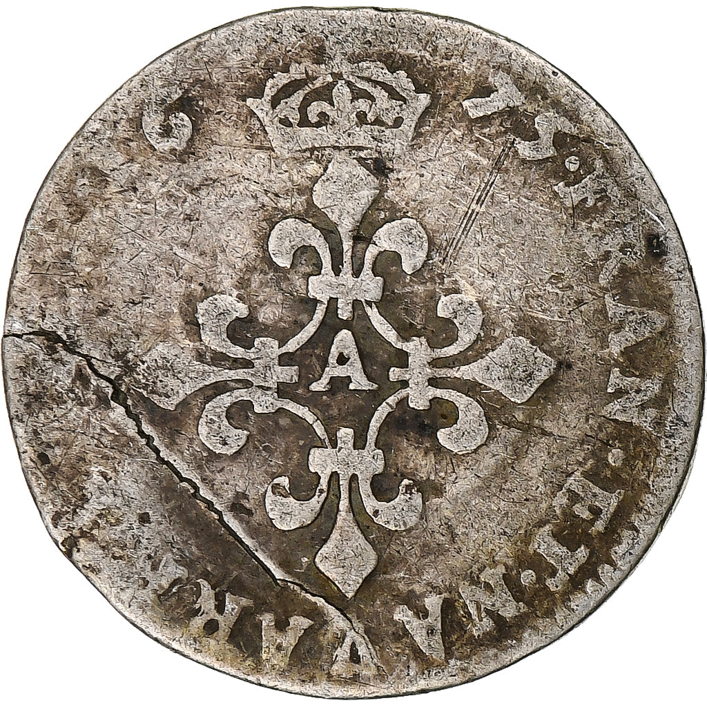 Francia, Louis XIV, 4 Sols des Traitants, 1676, Paris, Plata, BC, Gadoury:103